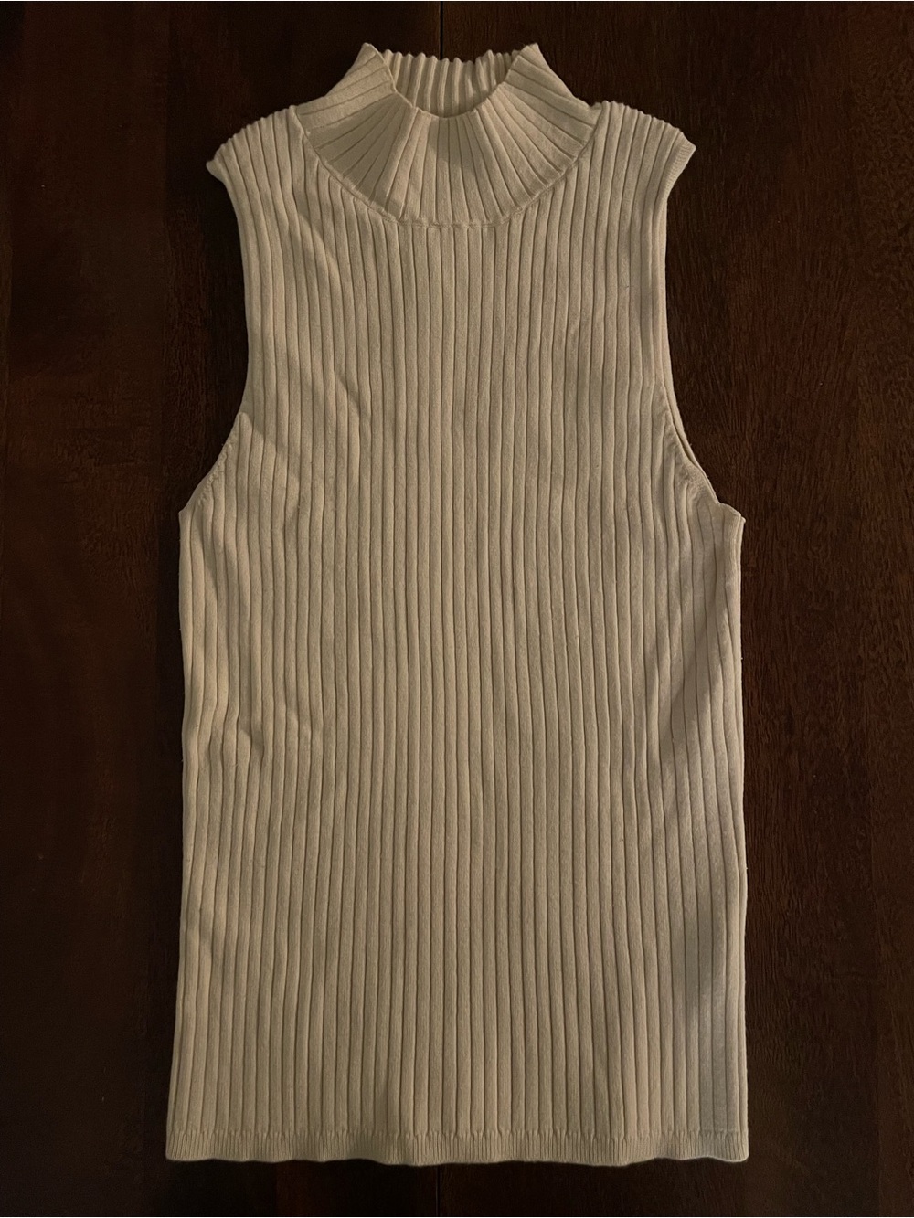 Madewell Sleeveless Ribbed Mock Neck Top - Cream